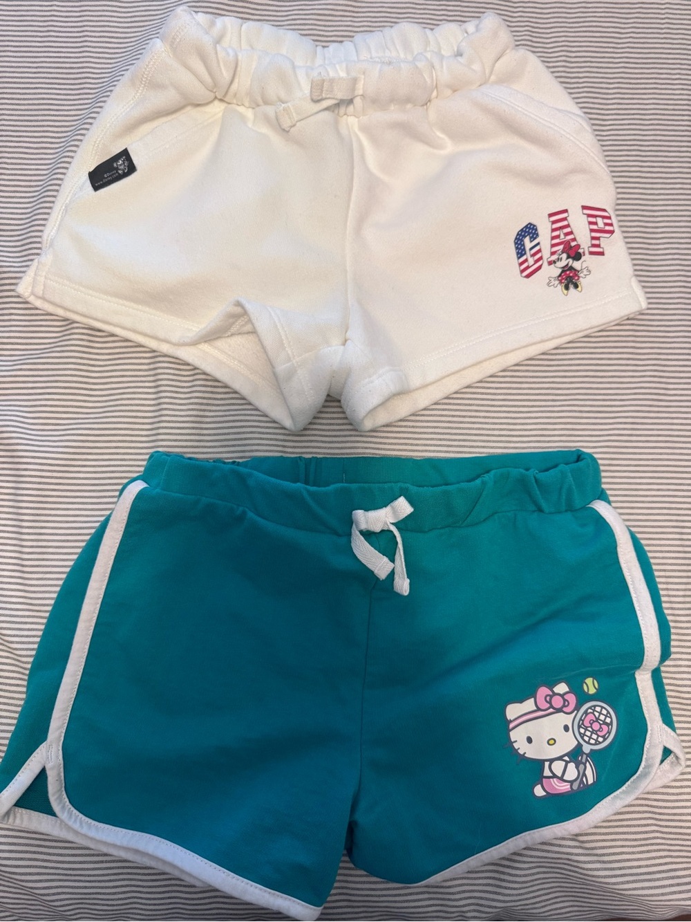 GAP White & Teal Kids Pull-On Shorts Set